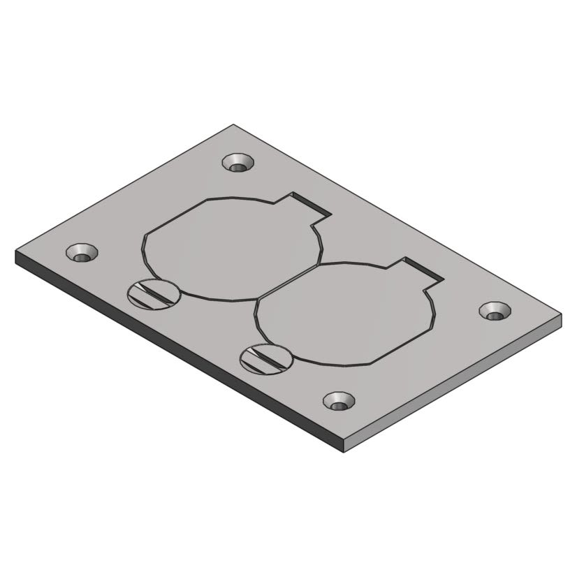 Thomas & Betts Steel City® MopTite™ P64-DS-AL Cover Plate With Duplex Lift Lid, 4-1/2 in L x 3 in W, Aluminum